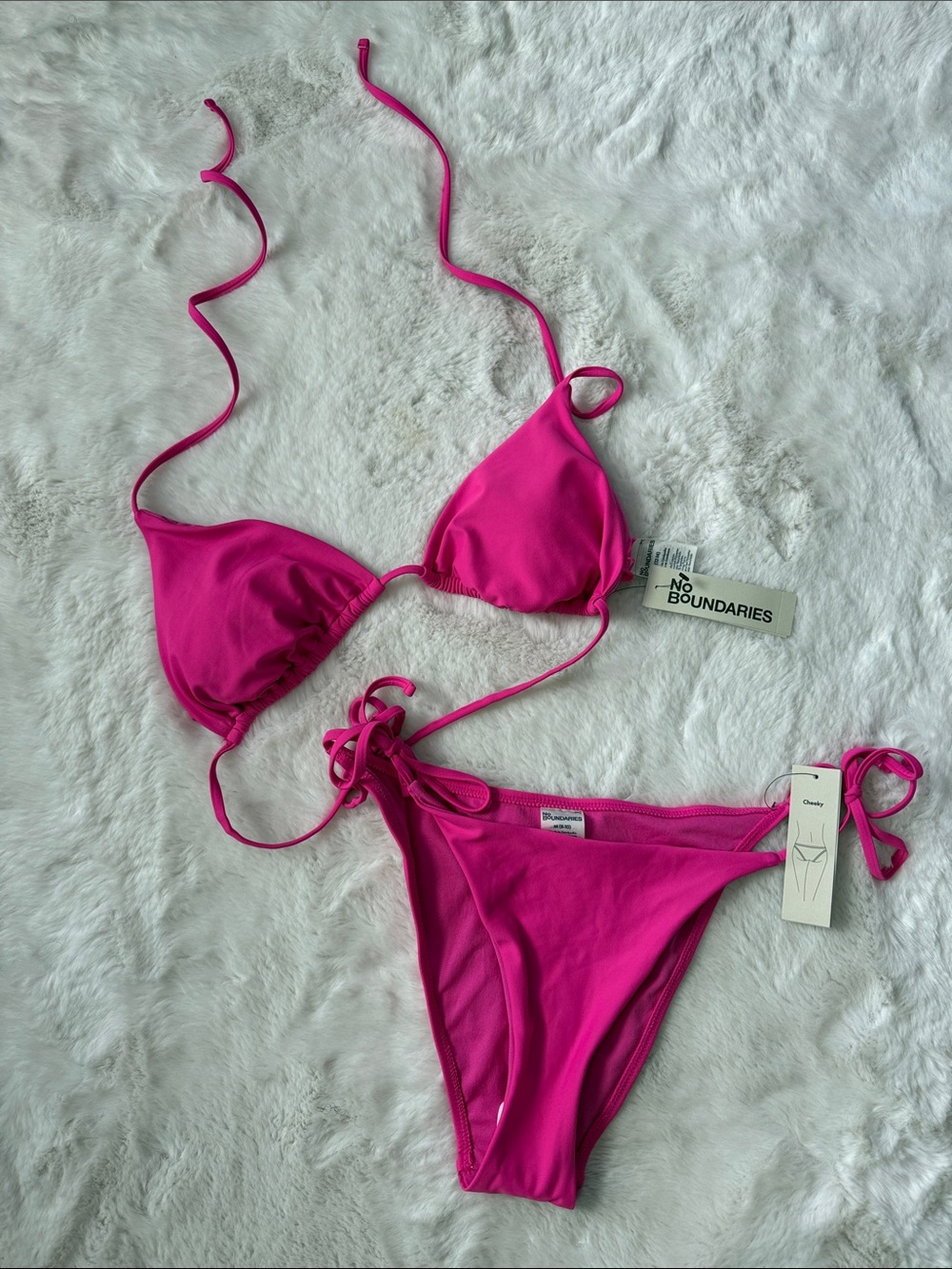 No Boundaries Pink String Bikini Set